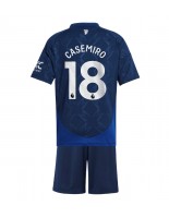 Manchester United Casemiro #18 Bortedraktsett Barn 2024-25 Korte ermer (+ bukser)